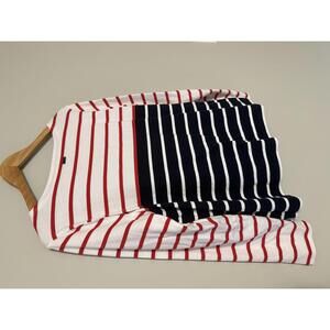 NWT Barbour Hawkinds Breton Stripe Top White/Brick Red